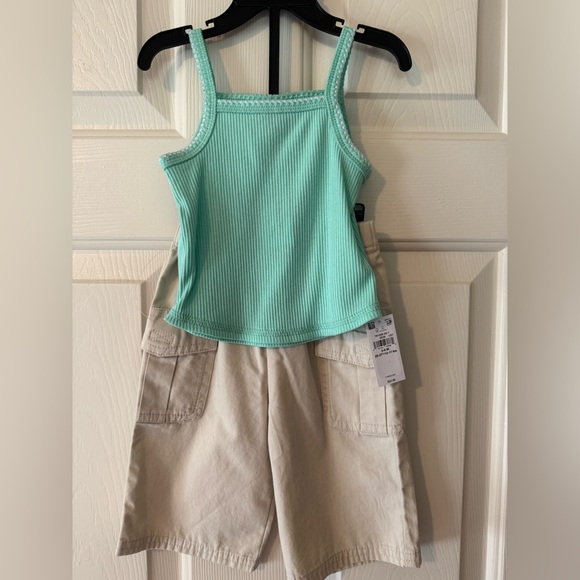 Old Navy Other - NWT-Old Navy Mint Green Ribbed Tank and Khaki Pants; Matching Set ~3-6 Months